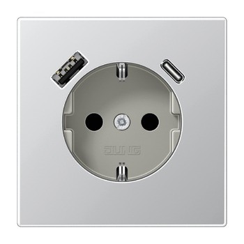 Zásuvka, Jung, s USB-A/USB-C dobíjecí jednotkou