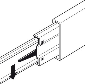 Zásuvkové výsuvy, Accuride 3832 SC, nosnost do 45 kg, ocel, montáž na bok