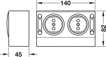 Zásuvkový díl, Energy Box, dvojitá Schuko zásuvka, 230 V