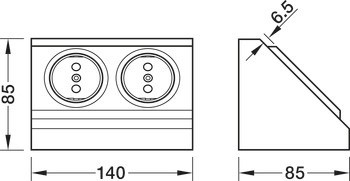 Zásuvkový díl, Energy Box, dvojitá Schuko zásuvka, 230 V