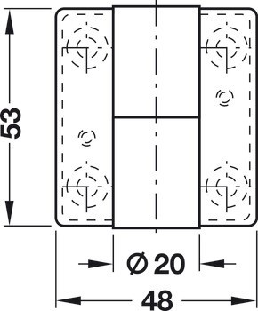 Závěs k zavrtání, Hewi B 9505.50, pro bezfalcové vnitřní dveře do 40 kg