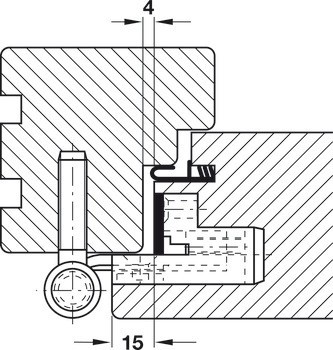 Závěs k zavrtání se zapuštěnou částí dveřního křídla, Simonswerk BAKA 2D 20, BAKA 2D 20 FD, pro falcové přední dveře do 100 kg
