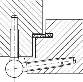 Závěs k zavrtání, SFS intec 11R 20-009, 11R 20-000, pro falcové přední dveře do 100/150 kg