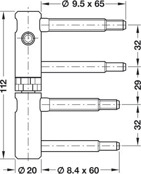 Závěs k zavrtání, SFS intec 12R 20-016, 12R 20-021, pro falcové přední dveře do 100/150 kg