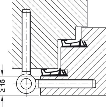 Závěs k zavrtání, Triplex 220-3D SM-FR, Anuba, pro přední dveře