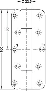 závěs objektových dveří, Simonswerk VN 1939/160, pro falcové objektové dveře do 160 kg