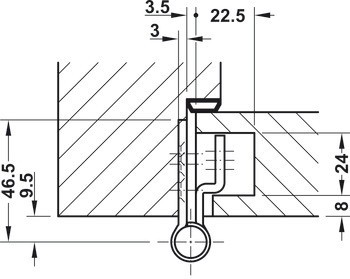 Závěs objektových dveří, Simonswerk VN 2927/160 Compact Planum, pro bezfalcové objektové dveře s úzkými blokovými zárubněmi do 160 kg