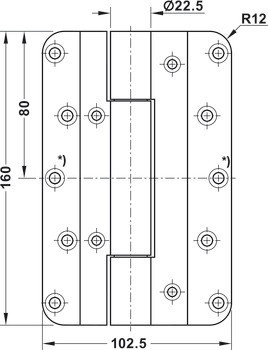 závěs objektových dveří, Simonswerk VN 5959/160 N, pro falcové objektové dveře v rovině do 120 kg