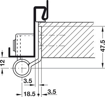 Závěs objektových dveří, Simonswerk VN 8849/100 M, pro bezfalcové objektové dveře do 100 kg