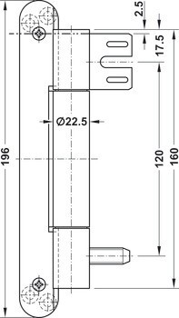 Závěs objektových dveří, Simonswerk VN 8937/160 U Compact, pro falcové objektové dveře do 160 kg