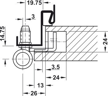 Závěs objektových dveří, Simonswerk VN 8937/160 U Compact, pro falcové objektové dveře do 160 kg