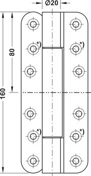 Závěs objektových dveří, Startec DHB 2160, pro falcové objektové dveře do 160 kg