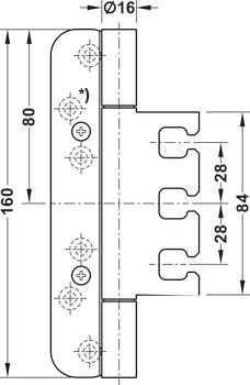 Závěs objektových dveří, Startec DXH 3160/16 FD, pro falcové objektové dveře do 160 kg