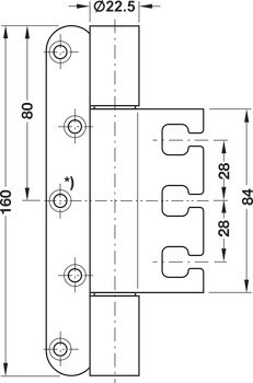 Závěs pro extra těžké dveře, VX 7939/160-4 VBRplus, velikost 160 mm, Simonswerk, pro falcové dveře do 400 kg