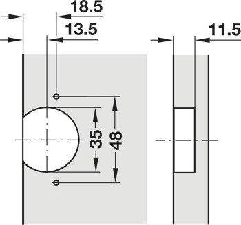 Závěs, pro skládací dveře do rohové skříňky, mezera 4–18 mm