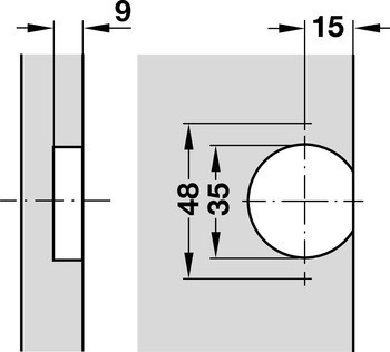 Závěs pro skládací dveře, Mezera 0–10 mm, úhel otevření 180°