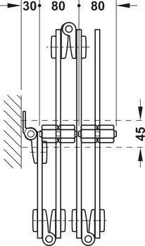 Sada součástí, Häfele Slido W-Fold872 55S