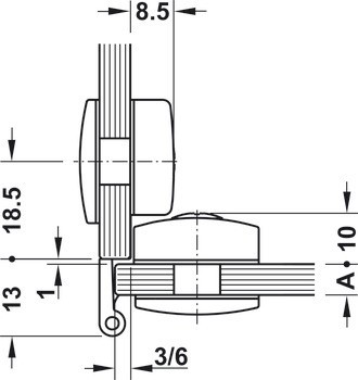 Závěs pro skleněné dveře, naložené, držák 3 nebo 6 mm, úhel otevření 230°