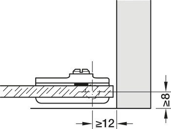 Závěs pro skleněné dveře, pro montáž dveří bez vrtání do skla, délka 34 mm