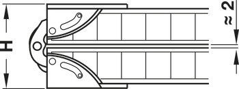 Závěs pro sklopnou desku, pro stoly s rámovou konstrukcí