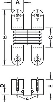 Závěs, pro tloušťky dřeva 14–26 mm, pro skrytou montáž