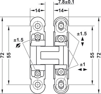 Závěs, pro tloušťky dřeva od 18 mm, pro skrytou montáž