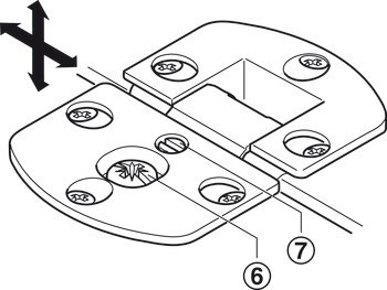Závěs pro výklop, 90°, 3D nastavitelné, pro dřevěné výklopy