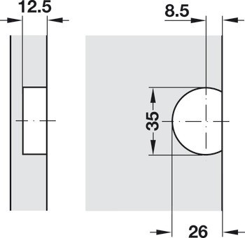 Závěs pro výklop, 90°, 3D nastavitelné, pro dřevěné výklopy