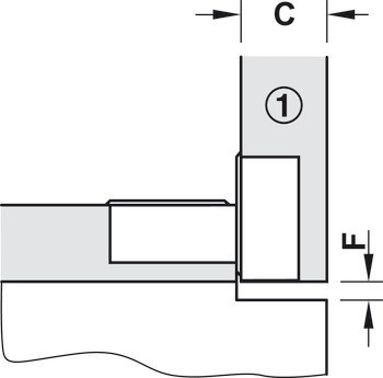 Závěs pro výklop, 90°, 3D nastavitelné, pro dřevěné výklopy