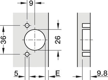 Závěs s krátkým ramínkem, Häfele Metalla 130 Mini SA