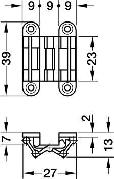 Závěs, Sepa-Mini, pro tloušťky dřeva od 11 mm a více, pro skrytou montáž