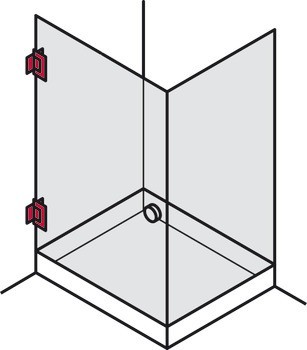 závěs sprchových dveří, Pro spojení stěny-skla
