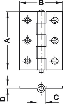 Závěs, válcované, s volným čepem