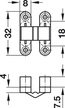 Závěs, Vidi Super, pro tloušťky dřeva od 12 mm, pro skrytou montáž