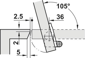 Závěs víka, Tlumené zavírání, pro středně velká víka