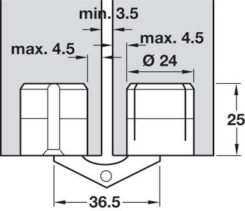 Závěs, Zysa, pro tloušťku dřeva 14–40 mm, pro skrytou montáž