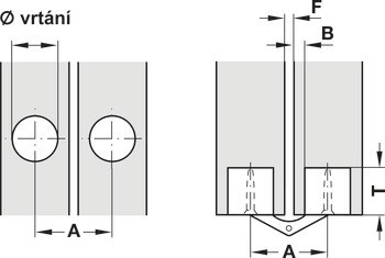 Závěs, Zysa, pro tloušťku dřeva 14–40 mm, pro skrytou montáž