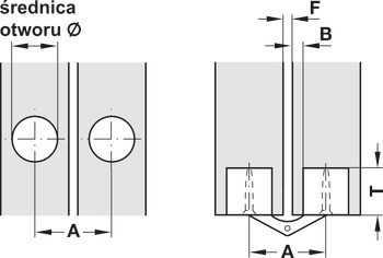 Závěs, Zysa, pro tloušťku dřeva 14–40 mm, pro skrytou montáž