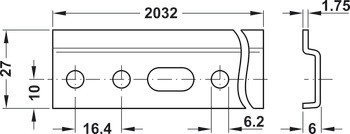 Závěsný profil, Ocel, délka 2 032 mm