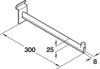 Závěsný věšák, rovný