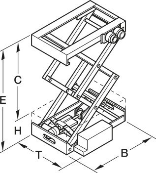 Zdvihací systém, Dvojitý nůžkový mechanismus, nosnost 80–120 kg