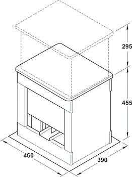 Zdvihací systém, S elektrickým nastavením výšky +295 mm