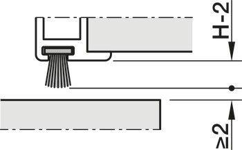 Zesilovací lišta, Häfele Slido F-Handle24 B1, hliník, pro posuvné dveře