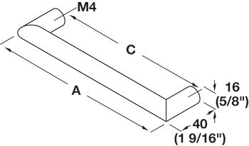 Zkosená úchytka, Häfele Déco, průměr 16 mm, kulatá, nerez