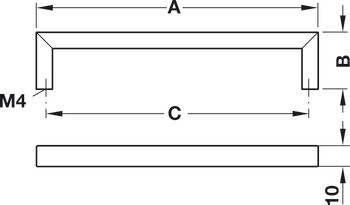 Zkosená úchytka, zinková slitina