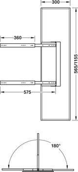 Zrcadlo, Výsuvné, otočné o 180°