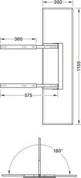 Zrcadlo, Výsuvné, otočné o 180°