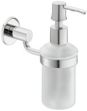 Dávkovač na mýdlo s držákem, S matně saténovým sklem, kulaté