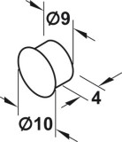 Krytka, K nasunutí do vrtaného otvoru v profilu rámečku