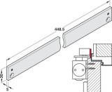 Montážní podložka, pro standardní kluznou lištu z TS 3000, TS 5000, TS 5000 EFS, horní dveřní zavírač, Geze